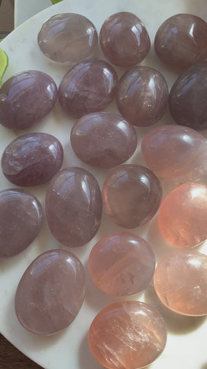 Lavender Rose Quartz Palm Stone ~ Large