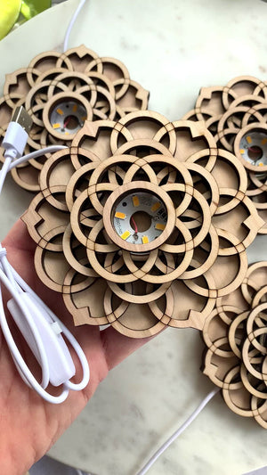 Lighted Mandala Sphere Stand
