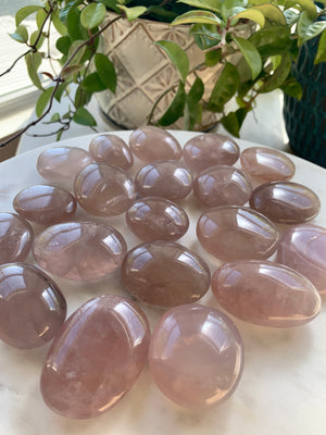 Lavender Rose Quartz Palm Stone ~ Small