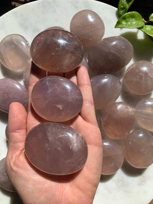 Lavender Rose Quartz Palm Stone ~ Large