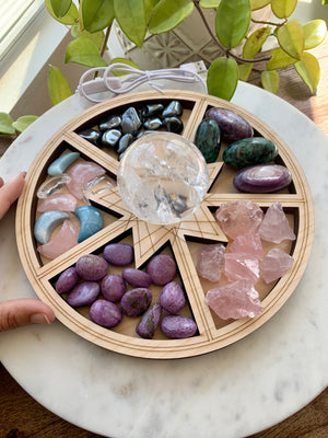 Lighted Galaxy Crystal Tray and Sphere Stand