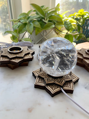 Lighted Flower Sphere Stand