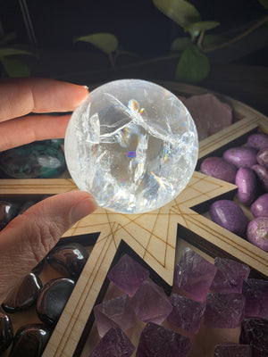 Lighted Galaxy Crystal Tray and Sphere Stand